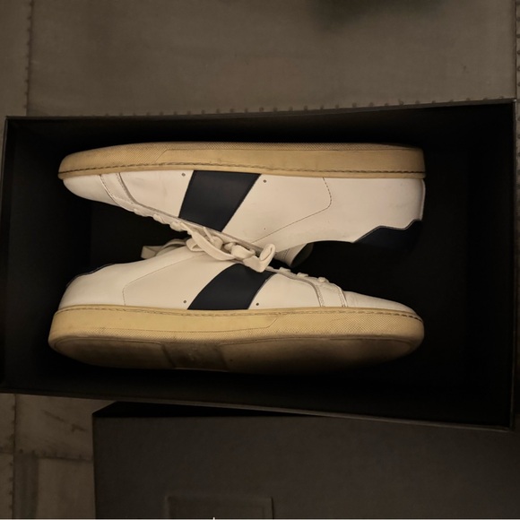 Saint Laurent SL/02 Court Classic Blue and White Sneakers 44